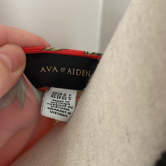 AVA & AIDEN wrap top and leaf print tulip hem pants orange like new floral - Picture 7 of 10